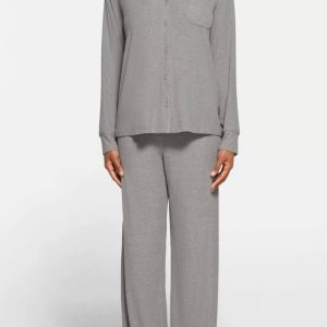 SKIMS Valentine's Day Soft Lounge Sleep Set – Ribbed Stretch Modal Long-Sleeve Pajama Set